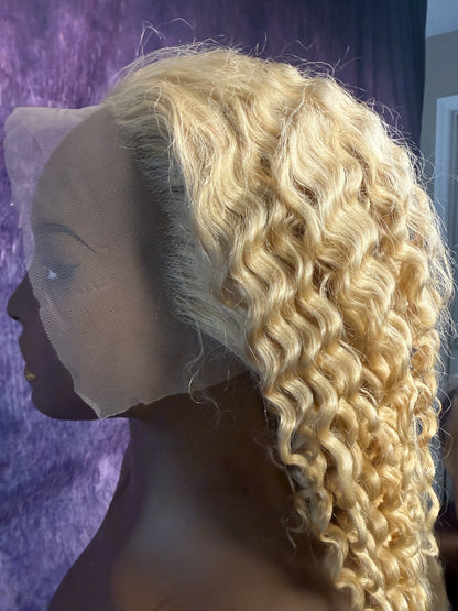 13x6 HD Lace Wig – Deep Wave – Platinum Blonde – 18in – 180%