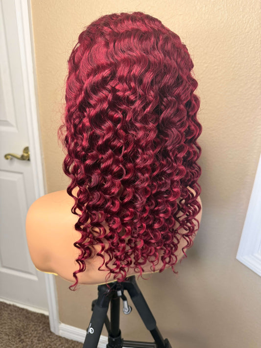 13X6 HD Lace Wig - Deep Wave - 99J - 16in - 200%