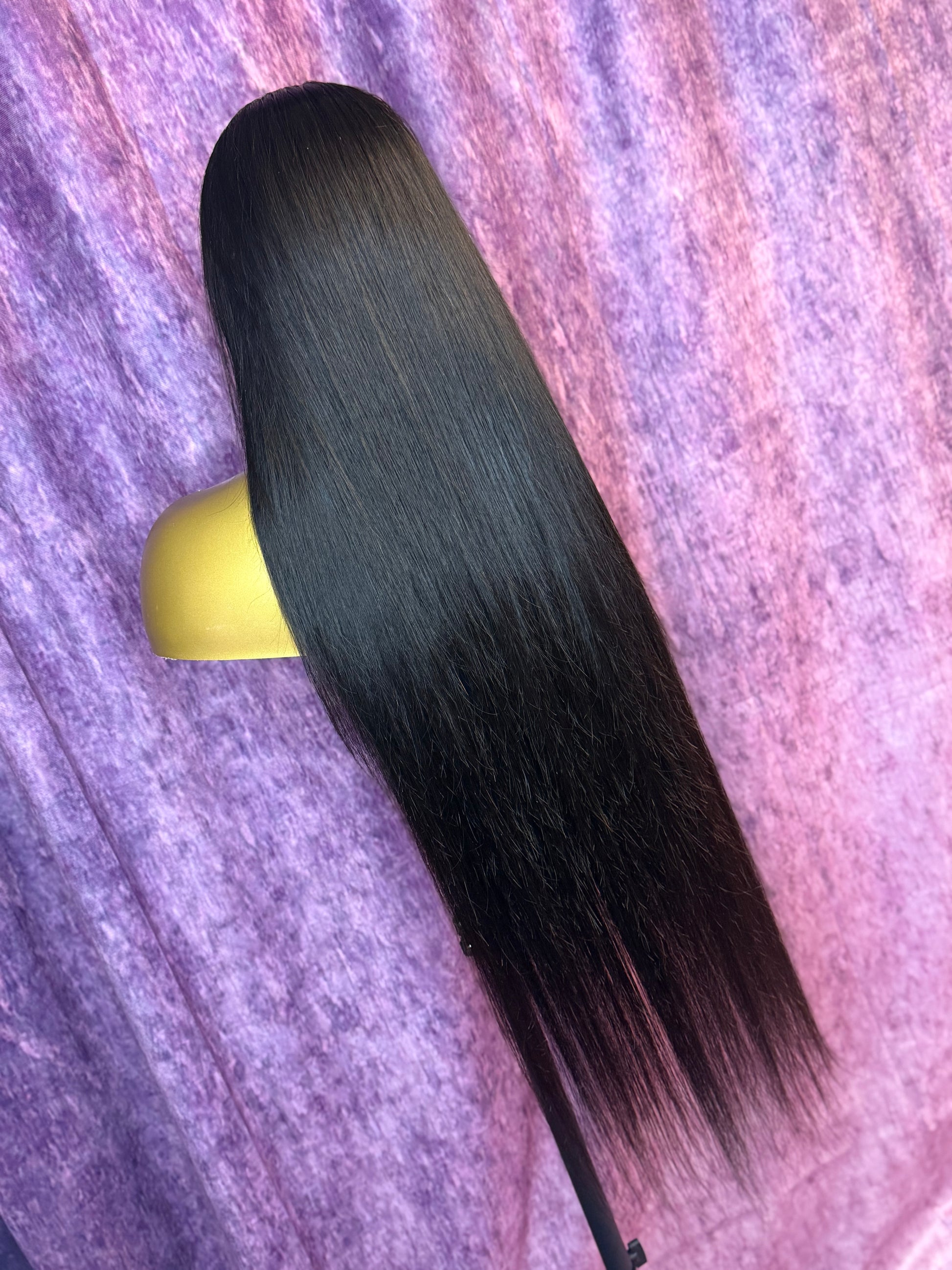STRAIGHT NATURAL HAIR BACK VIEW